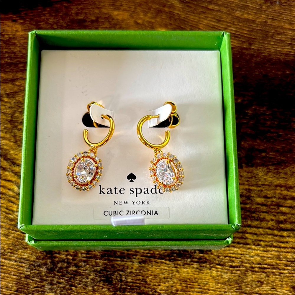 Kate Spade Gold and Silver Cubic Zirconia Earrings